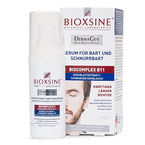 Bioxsine Siero per barba e baffi. Soluzione naturale per la crescita della barba per una barba più forte, lunga e più densa, 30 ml