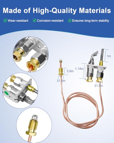 Q314A4586 Pilot Burner with Thermocouple Assembly Compatible with Honeywell TRC Q309 Q340 Q390 or Q313 Thermopile, Gas Furance Pilot Burner Replace Q314A-CSC
