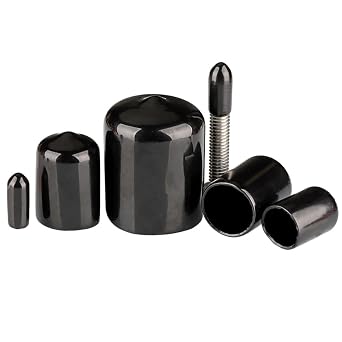 Rubber End Caps, 3/8 Vinyl End Caps Bolt Screw Covers Thread Protectors, Round Flexible Rubber Screw Covers Bolt Caps 50 Pack