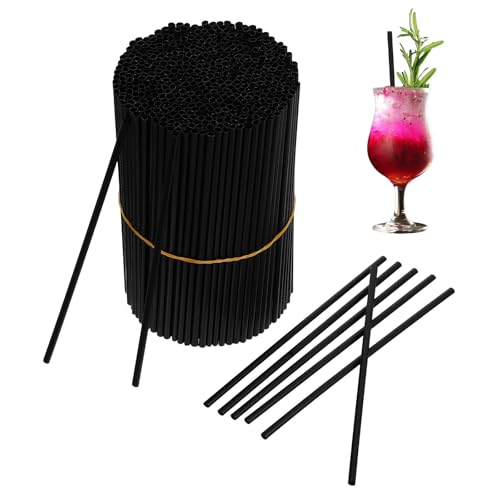 Pitillos plásticos negros desechables 13 cm pack 1000 miniatura 1