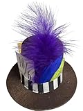 Brown Mad Hatter Mini Top Hat Headband Costume Accessory