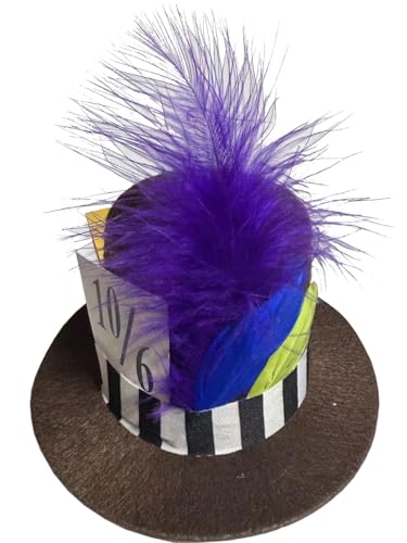 Brown Mad Hatter Mini Top Hat Headband Costume Accessory