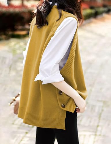 Image of Mingzhu Womens Sleeveless Round Neck Pullover Low Ribbed Knit Sweater Vest