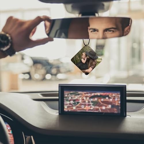 Personalized Air Freshener for Car - Double Sided Photo Custom Car Scents Air Freshener, Gift for Valentine’s Day Birthday Ideal for Car Wardrobe Bathroom Hanging Ornaments (Rhombus 5pcs) — view 4