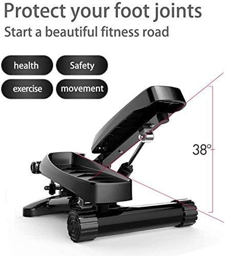 Image of Mini Stepper Fitness Cardio Exercise Trainer Stair Stepper Twisting Machine with Resistance Bands Monitor for Full Body