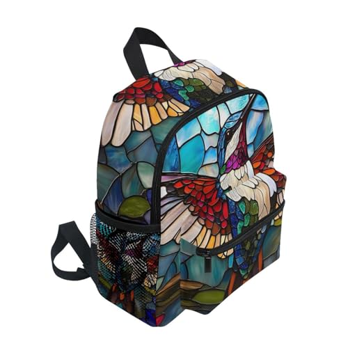 ALAZA Toddler Backpack for Boys Girls Hummingbird Iridescent Wings Cute Kids Backpack Mini Kindergarten Elementary Back Pack for Daycare Travel 12" H2