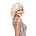Short Curly Lace Front Wig for Black Women Glueless Natural Loose Body Wave BOB Synthetic Hair Wigs (16inch, 1B-off Black)