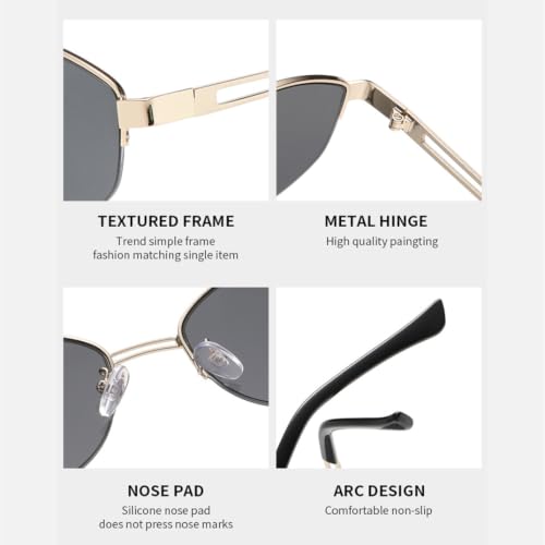 Lunettes de soleil à monture métallique avec verres élégants contre les reflets