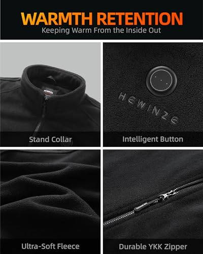 HEWINZE Kids Heated Jacket,Fleece Jacket for Kids, Electric Heating Warming Jacket with 5V Battery Pack.3