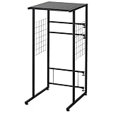 [山善] ゴミ箱上ラック 伸縮式 幅40-55×奥行45.5×高さ85 cm 大型レンジ設置可能 45リットル2杯分対応 ブラック(ツヤなし) YPR-40R(MBK)