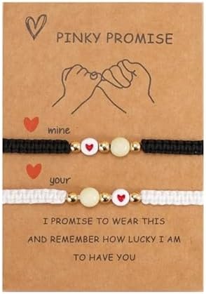 Fashion Frill Promise Bracelet For Couple - Matching Glow In The Dark Link Bangle For Women & Men - Adjustable Braided Rope Bracelet For Lover & Friendship Gifts