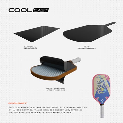 Image of Hundred Spirit X Flow - Pickleball Paddle | 13mm Core | Wide Body Power Paddle | Enhanced Sweet Spot | Ideal for Beginners & Intermediate Players | Free Paddle Bag