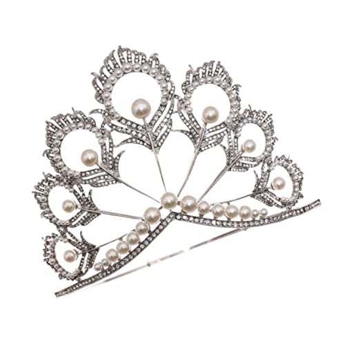 Bandeau mariée cristal et perles blanc couronne élégante pour coiffure de mariage