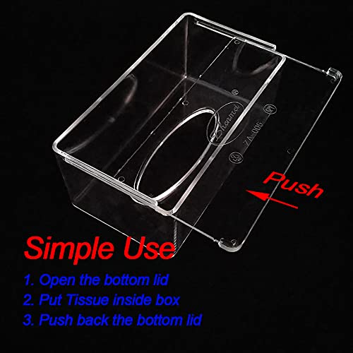 Square Clear Acrylic Tissue Box, Box Covers Rectangular, Bathroom Facial Napkin Box Holders, Table Clear Dryer Sheet Dispenser For Bathroom, Kitchen And Cars #TOP2
