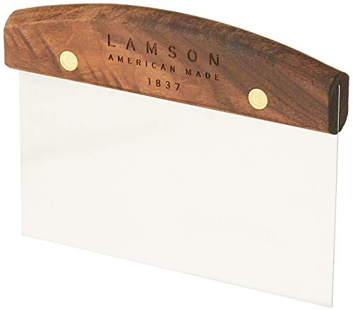 Rasqueta para masa premium Lamson de acero inoxidable y madera noble remachada 5