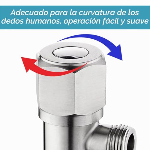 Miniatura 6 de 2 Piezas Llave De Paso Agua De 1 2 Pulgadas, 304 Inoxidable Llaves De Paso De Agua Baño 1 2-Entrada 3 8-Salida Válvula Para Baño, Inodoro, Lavabo