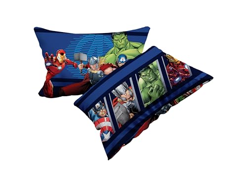 Avengers, Lot de 2 taies d'oreiller en Coton, 2 taies d'oreiller, 100% Coton, 50 x 80 cm, Fermeture à enveloppe