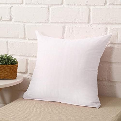 AIMS DUCK Feather Down 2pk Pair Continental Hypoallergenic White Cushions Square | Luxury Deluxe | Best Hotel Quality | Super Soft | Warm and Cosy