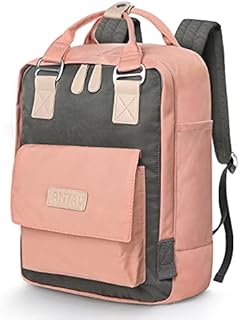 ANTAU Laptop Backpack for women, Girls Stylish College School Waterproof Backpack Travel Work Bag for Women, Lightweight Casual Daypack Fits 14 inch Laptop, Pink