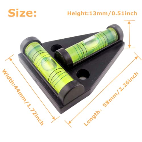 LAIESYA 4Pcs RV T Level Cross Check Levelers Bubble Levels Use for RVs, Camper, Travel Trailer, Tripods, Camera, Telescope, Photography, Wood Shop, Table, 3D Printer (Black) - Thumbnail 4