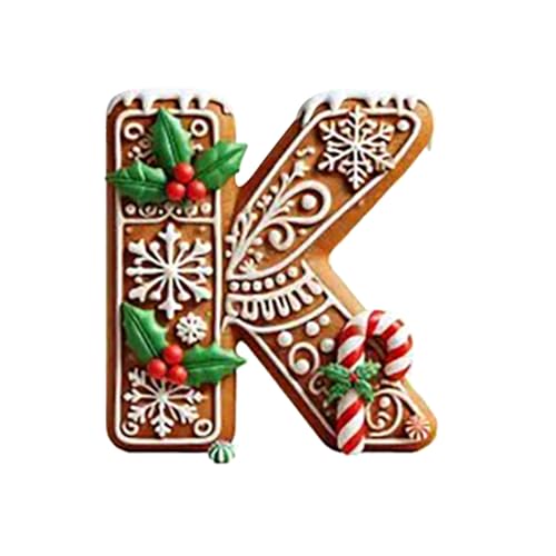 26 Lebkuchen-Alphabet-Ornamente für den Weihnachtsbaum, Buchstaben...