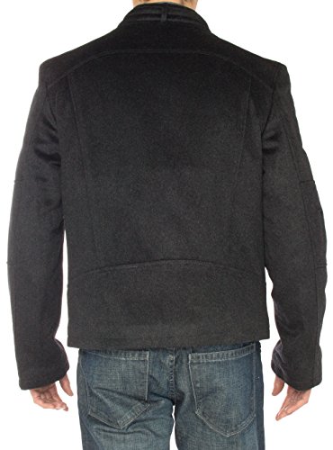 Luciano Natazzi Men's Wool Casual Sport Coat Stand Collar Modern Moto Jacket (42 Us - 52 Eu, Charcoal Gray) #TOP3