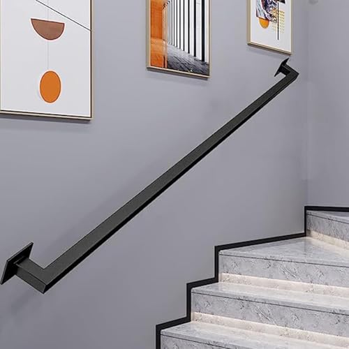 Main courante escalier noir 1.8m rampe de soutien murale couloir
