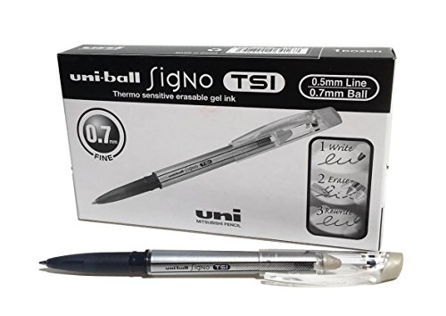 Uni-Ball Tsi Erasable Uf-220 Erasable Ink Rollerball Pen - Black, Box Of 12 #TOP30