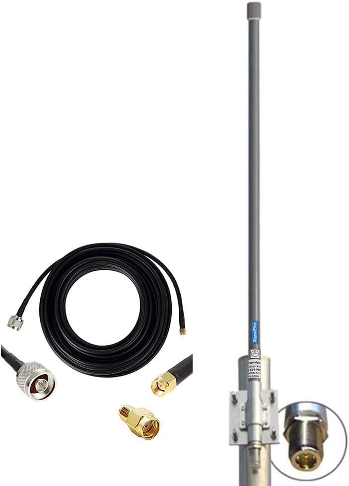 Lora Antenna for Meshtastic/Lora/Helium Gateway, 915mhz/ 10dbi/ 35.4inch/ 16.5ft RP-SMA Cable/SMA Adapter