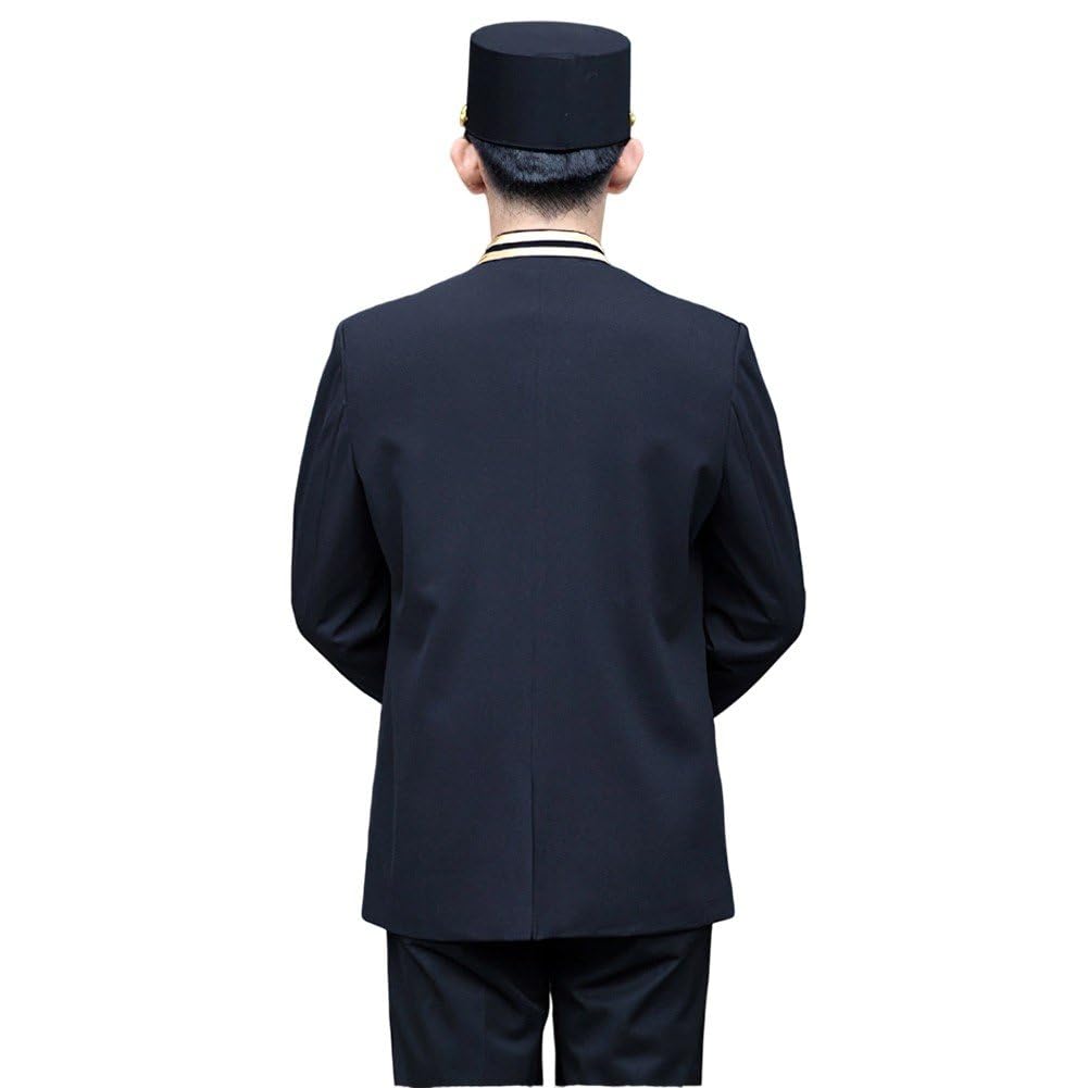 Divisa Reception per Hotel con Cappello, Set Professionale a Maniche Lunghe per Receptionist, Abbigliamento Lavoro per Concierge D'hotel
