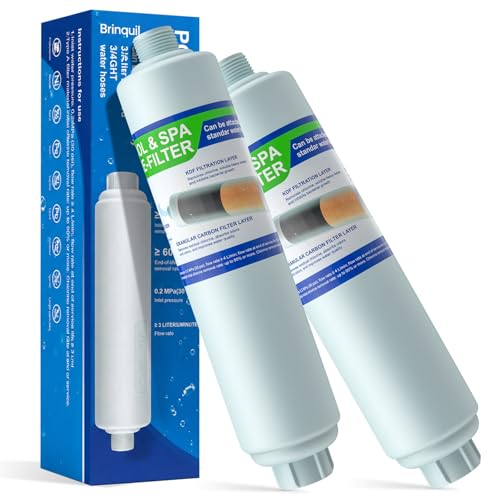 Garden Hose Filter for Filling Hot Tub/Pool/Spa, Greatly Reduces Sediment, Chlorine, Heavy Metals and Odors, Standard 3/4" Garden Hose Thread, Hose Filter, Up to 8,000 Gallons (2 Pack)