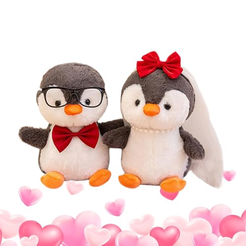 Pingouin en peluche : cadeau de naissance idéal en lot de 2