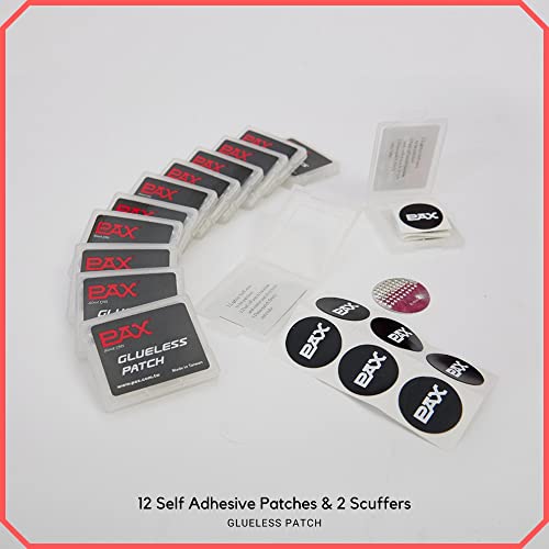 PAX 14 Pcs Lightweight Glueless Bike Tire Puncture Repair Patch Kit, 12 Self Adhesive Pre Glued Tube Patches & 2 Scuffers in Total, Quick & Easy Repair for Mountain Road Bicycle - Thumbnail 3