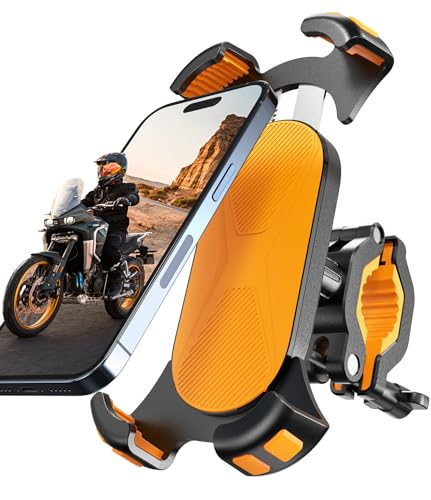 Deerfun Handyhalter Fahrrad, Handyhalterung Motorrad - 2024 Universal 360° Lenkerhalter für iPhone 15, 14 Pro Max Plus, für 4,7-7,0 Zoll Smartphones