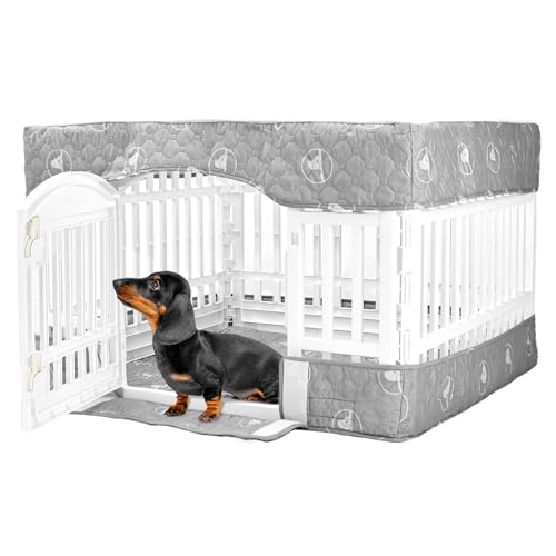PJYuCien Dog Playpen Bottom Pad and Cover Fits for 36 Inch 4 Panels Exercise Pet Pen,Grey by PJYuCien - Used condition - US$29.75