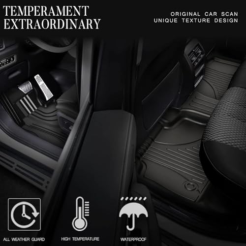AOMSAZTO Floor Mats&Cargo Mat Compatible with Macan 2014-2024 2025 TPE All Weather Custom Fit Floor Liner for Porsche Macan 1st and 2nd Row Full Set Car Mats Black by AOMSAZTO - Image 2