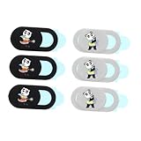 CAXUSD 6 Stück Webcam Cover Slide Set Panda Muster Langlebige Kameraabdeckung Einfacher...