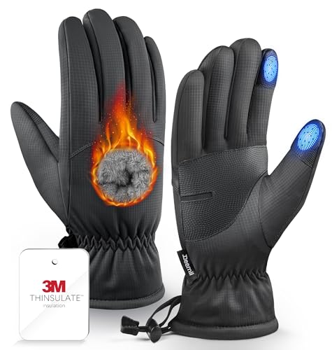 Deemii Winter Gloves Men Women Made with 3M Insulation&Plush Lining