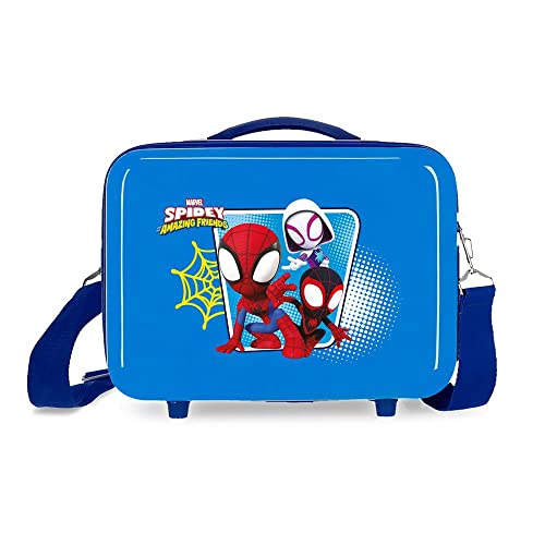 Marvel Spidey Team Up Trousse de Toilette Adaptable avec bandoulière Bleue 29 x 21 x 15 cm Rigide ABS 9,14 l