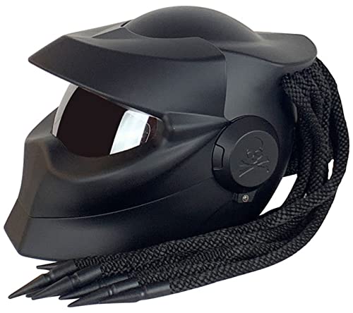 Casque Intégral Moto Predator Casque à Pare-Soleil Rabattable à l'avant Tresses Voyants D'avertissement Approuvé par Le ECE Personnalisation des Casques Moto Hommes...