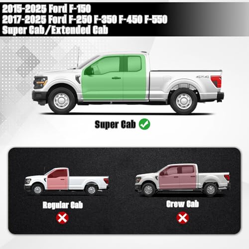 Estribos laterales de acero para Ford F-150 y F-250 miniatura 2