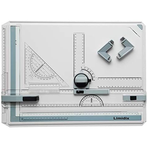 Limidix Zeichenbrett DIN A3 - Profi Zeichentisch mit vielseitigem Zubehör - Zuverlässige Zeichenplatte mit Zeichenkopf - robuste Zeichenmaschine  (DIN A3) Cover