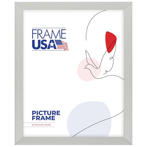 Frame USA 17x22 Picture Frame, Silver, Glory Metal Series, Wall Hanging Frame with High Clarity Plexiglass