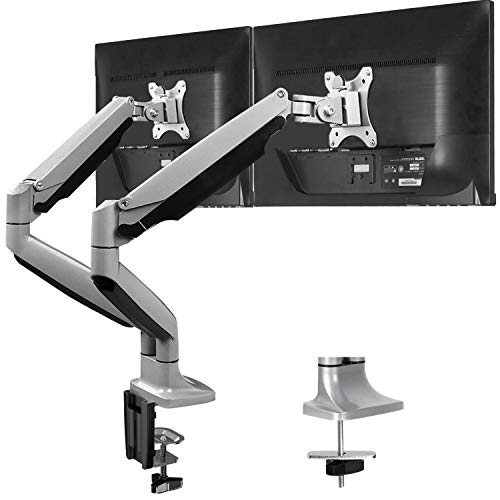 HNDSK3 Aluminum Dual Monitor Stand Gas Spring Arm for 13-32 Inch Screens