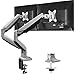Price comparison product image HUANUO Aluminum Dual Monitor Arm, Gas Spring Arm 360 ° Rotatable for Two 13 to 32 inch LCD LED Screens, 2 Mounting Options