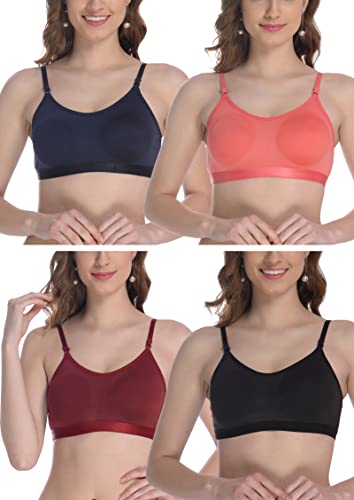 Image of FIMS - Fashion is my style Women Cotton Sports Bra for Gym, Yoga, Running Bra for Girls, Racer Back, Full Coverage, Multicolor, Cup B, See Main Image to Check How Many Bra You Will Get