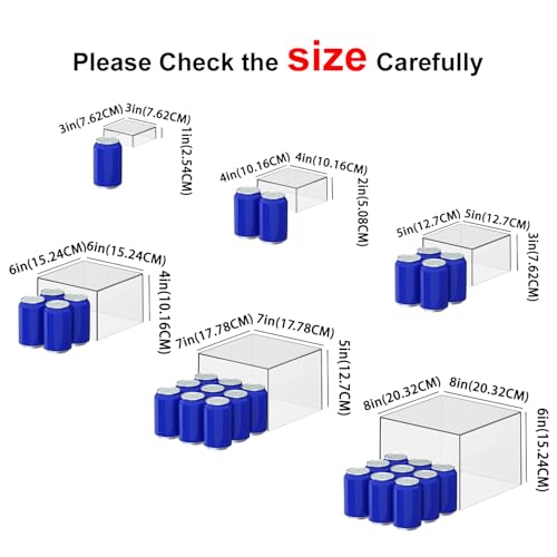 OKBHTS 6 Pcs Clear Acrylic Boxes for Display as Buffet Risers and Stands, Food Risers for Party, Table, Stands, including 8", 7", 6", 5", 4", 3" (Small, 6Pcs, Clear) by OKBHTS - Image 3