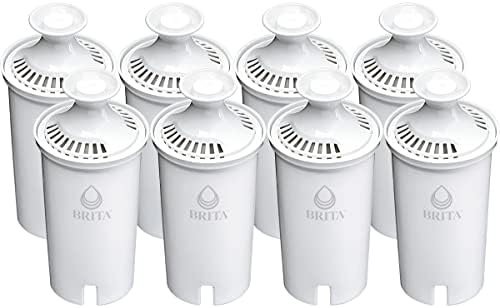 Brita Standard Water Filter Replacements for Pitchers and Dispensers, Lasts 2 Months, Reduces Chlorine Taste and Odor, 8 Count