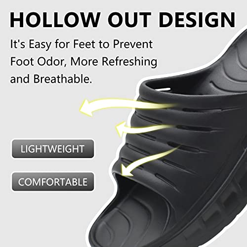 Gpos Mens Sport Recovery Sandals Plantar Fasciitis Arch Support Thick Cushion Slides Sandals Lightweight Comfort Orthotic Open Toe Slippers Allblack Size 10 #TOP4