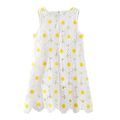 Mud Kingdom Boutique Girl Dress White Sunflower2